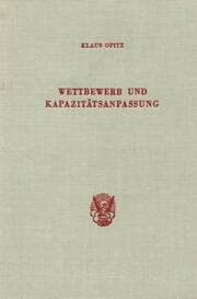 Cover von Wettbewerb und Kapazitätsanpassung.