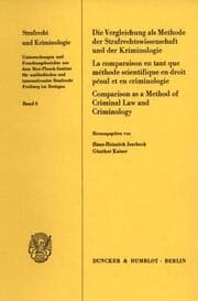 Cover von Die Vergleichung als Methode der Strafrechtswissenschaft und der Kriminologie.