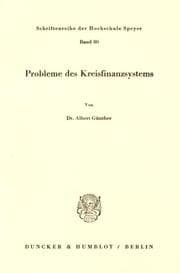 Cover von Probleme des Kreisfinanzsystems.