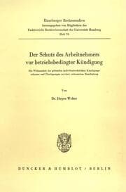 Cover von Der Schutz des Arbeitnehmers vor betriebsbedingter Kündigung.