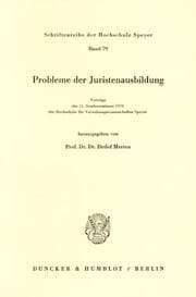 Cover von Probleme der Juristenausbildung.