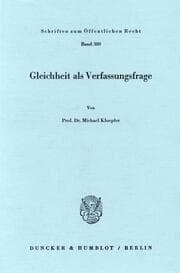 Cover von Gleichheit als Verfassungsfrage.