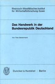 Cover von Das Handwerk in der Bundesrepublik Deutschland.