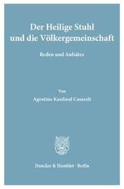 Cover von Der Heilige Stuhl und die Völkergemeinschaft.