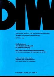 Cover von Die Bedeutung des strukturellen Wandels für die Beschäftigung.