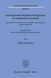 Cover von Internationale Beamtenstreitigkeiten vor nationalen Gerichten.