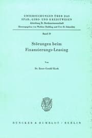 Cover von Störungen beim Finanzierungs-Leasing.