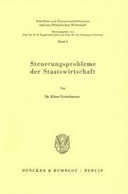 Cover von Steuerungsprobleme der Staatswirtschaft.