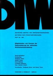 Cover von Möglichkeiten und Grenzen der Regionalisierung der sektoralen Strukturberichterstattung.