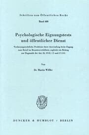 Cover von Psychologische Eignungstests und öffentlicher Dienst.