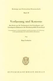 Cover von Verfassung und Konsens