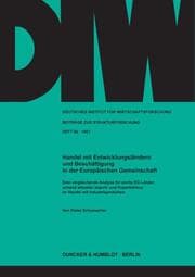 Cover von Handel mit Entwicklungsländern und Beschäftigung in der Europäischen Gemeinschaft.