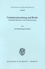 Cover von Verhaltensforschung und Recht.