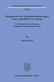 Cover von Management von Organisationsänderungen in der öffentlichen Verwaltung.