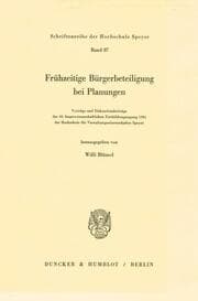 Cover von Frühzeitige Bürgerbeteiligung bei Planungen.