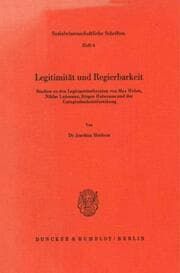 Cover von Legitimität und Regierbarkeit.