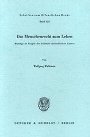 Cover von Das Menschenrecht zum Leben.