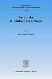 Cover von Zur sozialen Wirklichkeit des Vertrages.