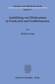 Cover von Ausbildung von Elitebeamten in Frankreich und Großbritannien.