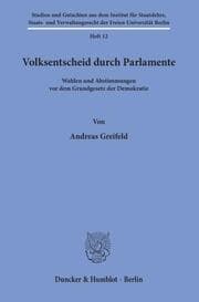 Cover von Volksentscheid durch Parlamente.