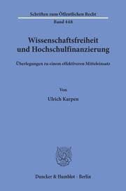 Cover von Wissenschaftsfreiheit und Hochschulfinanzierung.
