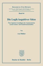 Cover von Die Logik kognitiver Sätze.