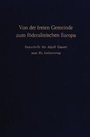 Cover von Von der freien Gemeinde zum föderalistischen Europa.