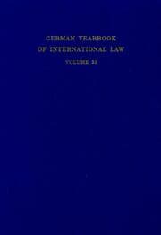 Cover von German Yearbook of International Law - Jahrbuch für Internationales Recht.