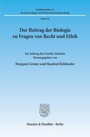 Cover von Der Beitrag der Biologie zu Fragen von Recht und Ethik.