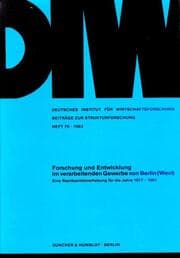 Cover von Forschung und Entwicklung im verarbeitenden Gewerbe von Berlin (West).