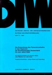 Cover von Die Entwicklung des Personenverkehrs in den Regionen der Bundesrepublik Deutschland bis zum Jahre 2000.