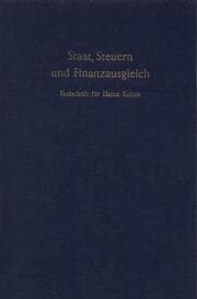 Cover von Staat, Steuern- und Finanzausgleich.
