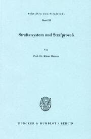 Cover von Straftatsystem und Strafprozeß.