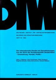 Cover von Der internationale Handel mit Dienstleistungen aus der Sicht der Bundesrepublik Deutschland.