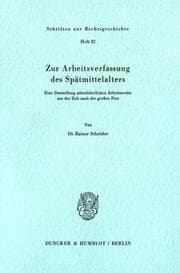Cover von Zur Arbeitsverfassung des Spätmittelalters.