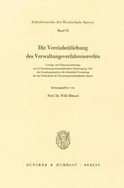 Cover von Die Vereinheitlichung des Verwaltungsverfahrensrechts.