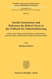 Cover von Soziale Intentionen und Reformen des Robert Owen in der Frühzeit der Industrialisierung.