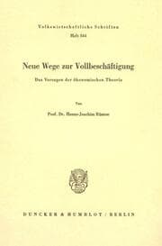 Cover von Neue Wege zur Vollbeschäftigung.