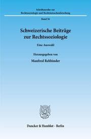 Cover von Schweizerische Beiträge zur Rechtssoziologie.