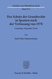 Cover von Der Schutz der Grundrechte in Spanien nach der Verfassung von 1978.