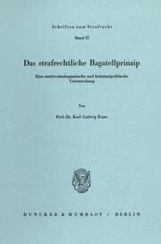 Cover von Das strafrechtliche Bagatellprinzip.