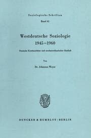 Cover von Westdeutsche Soziologie 1945-1960.