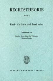 Cover von Recht als Sinn und Institution