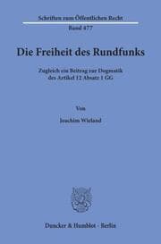 Cover von Die Freiheit des Rundfunks