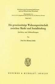 Cover von Die gemeinnützige Wohnungswirtschaft zwischen Markt und Sozialbindung.