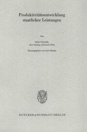 Cover von Produktivitätsentwicklung staatlicher Leistungen.