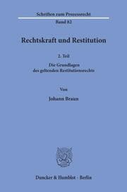 Cover von Rechtskraft und Restitution.