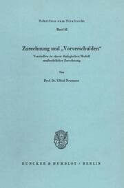 Cover von Zurechnung und 'Vorverschulden'.