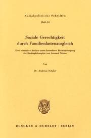 Cover von Soziale Gerechtigkeit durch Familienlastenausgleich.