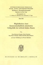 Cover von Möglichkeiten einer binnenwirtschaftlich orientierten Geldpolitik bei weltweit hohen Zinsen.